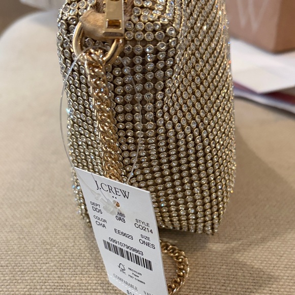J. Crew Champagne Mini-Rhinestone Handbag/NWT - Picture 10 of 11